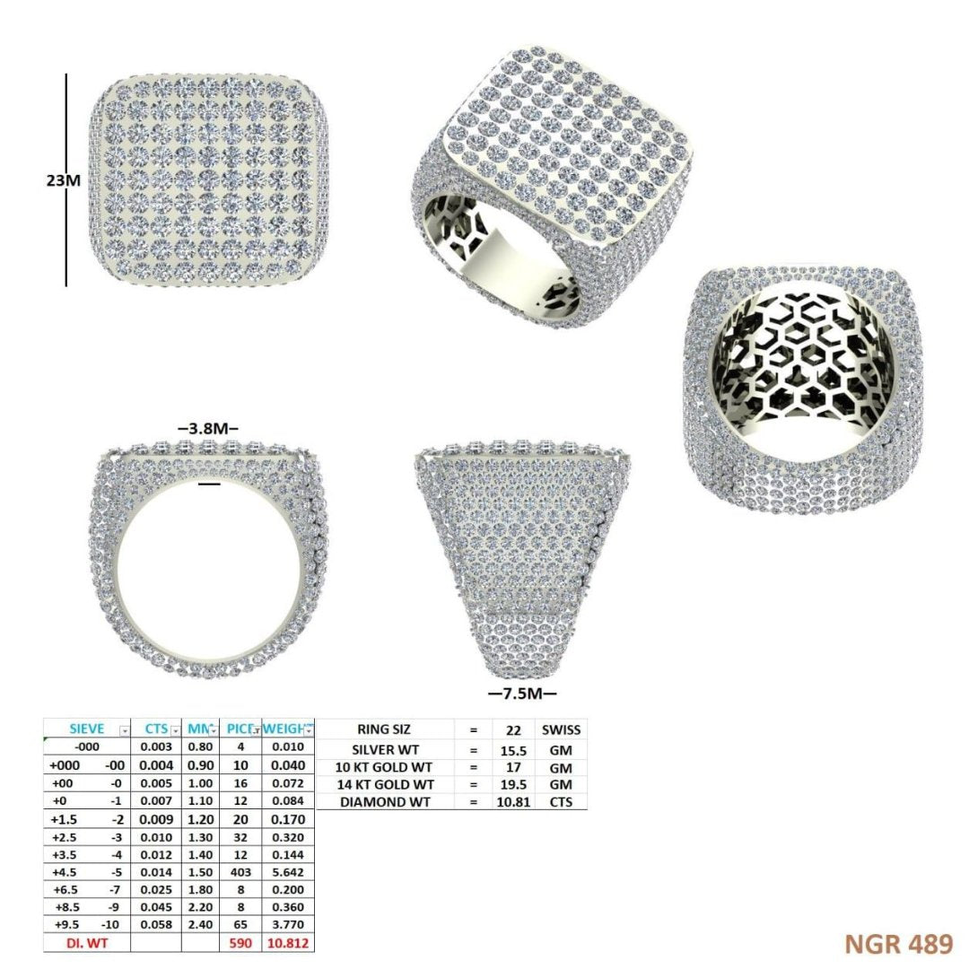Square diamond ring