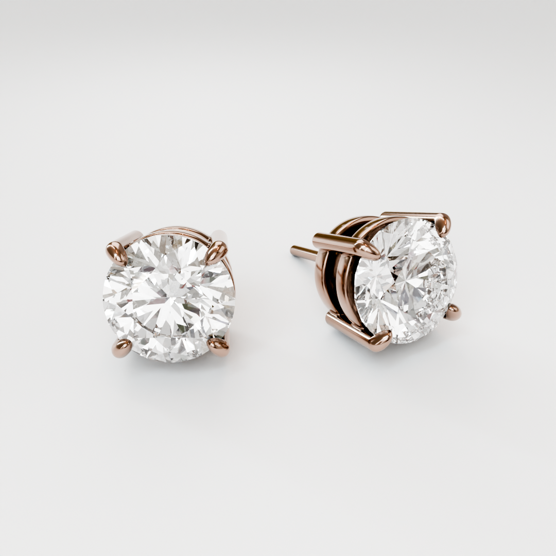 4 Prong solitaire diamond studs