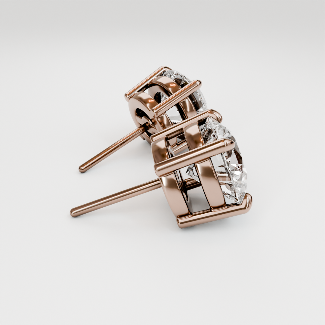 4 Prong solitaire diamond studs