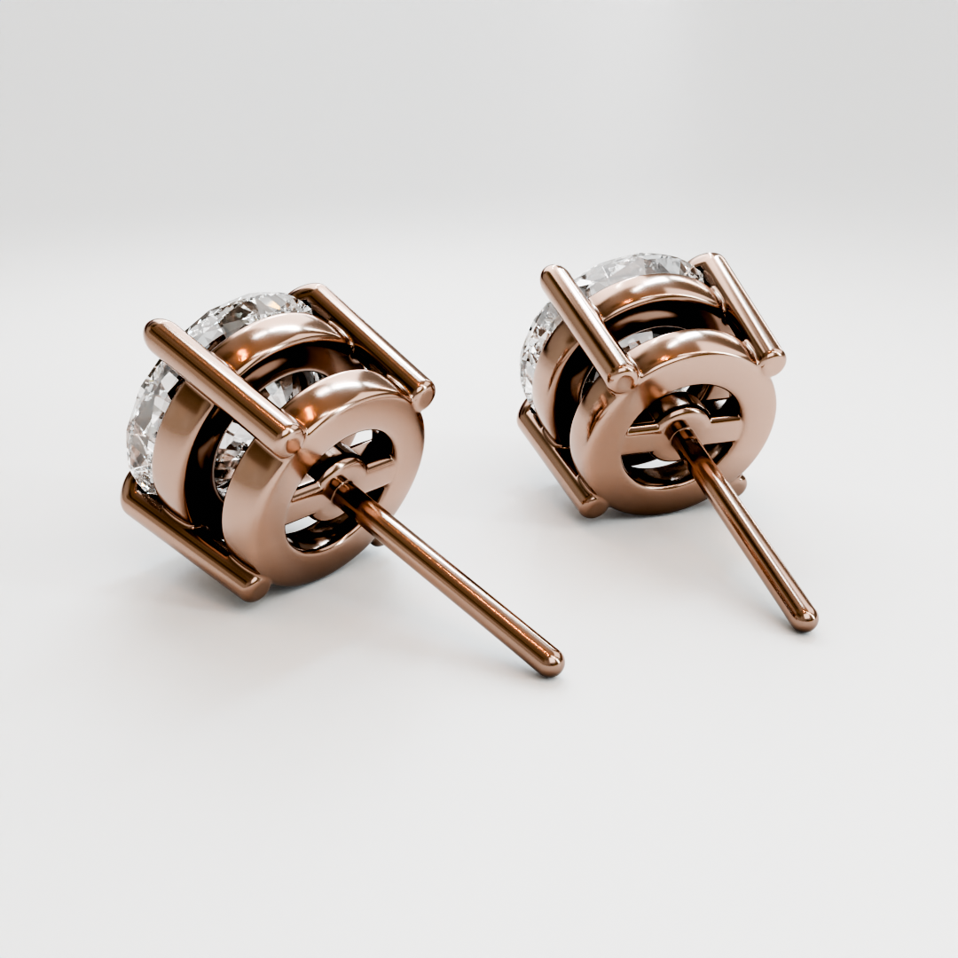 4 Prong solitaire diamond studs