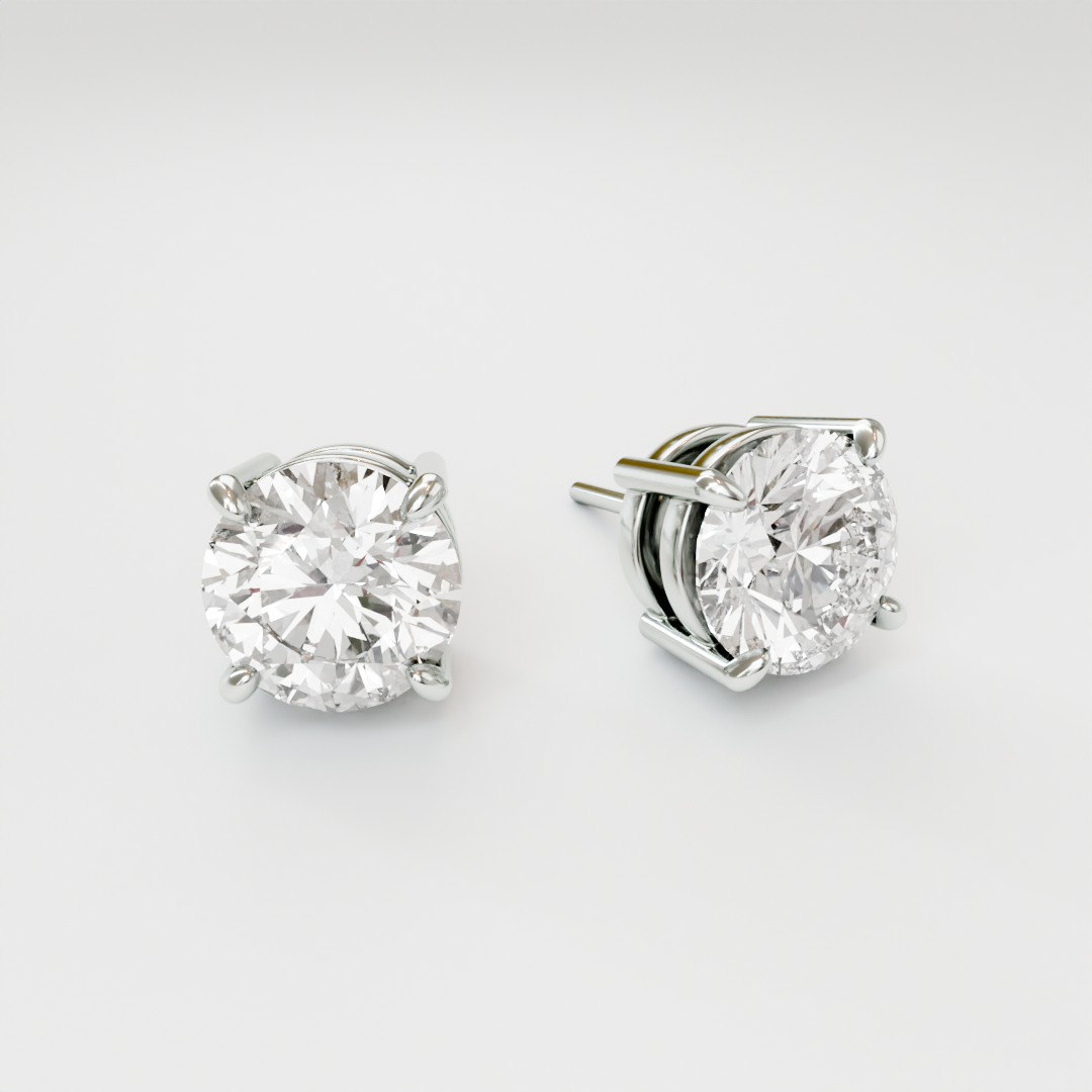 4 Prong solitaire diamond studs