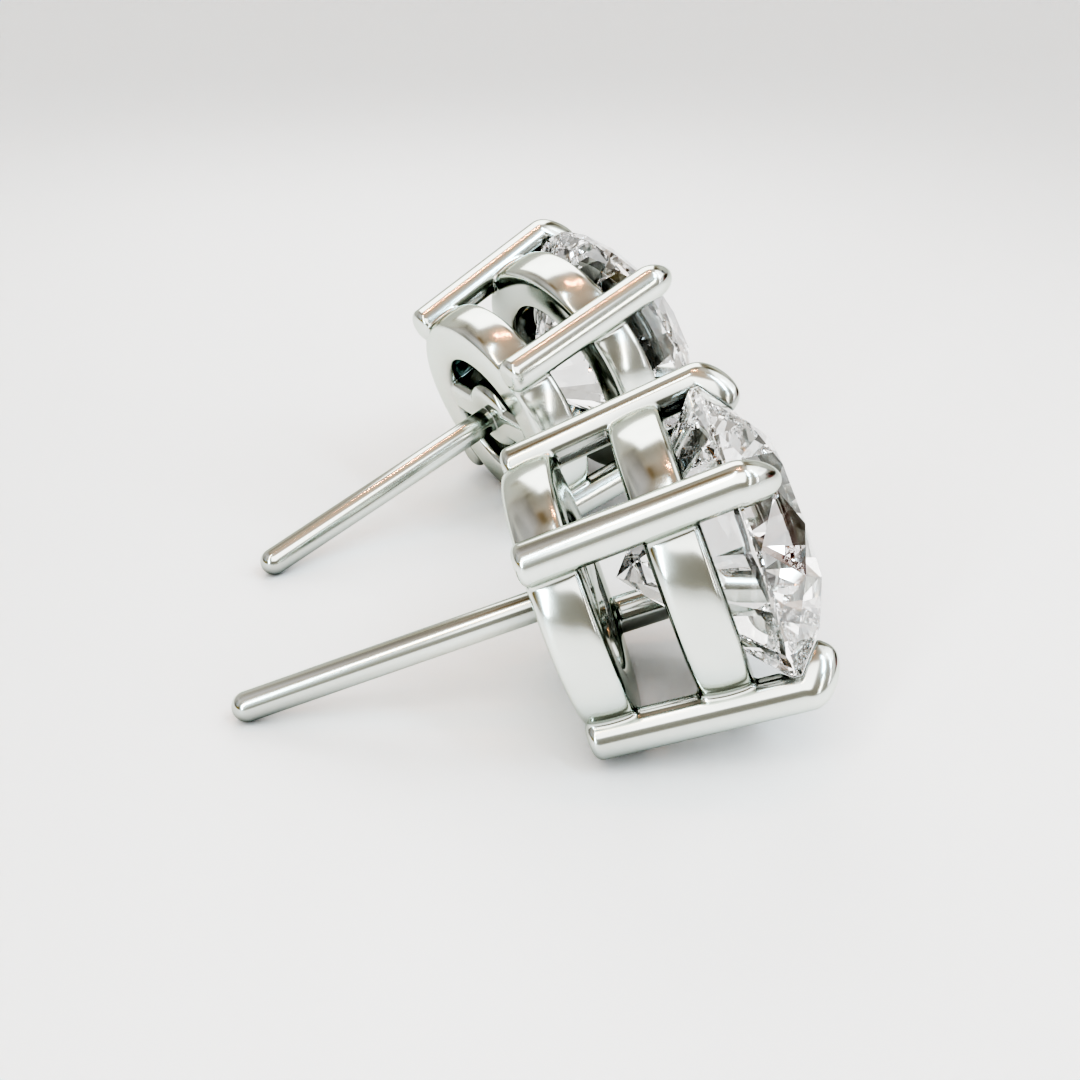 4 Prong solitaire diamond studs