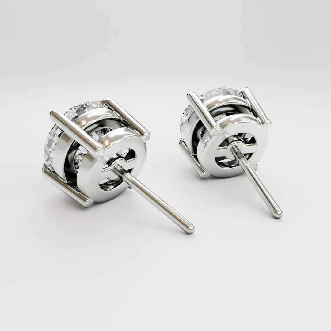 4 Prong solitaire diamond studs