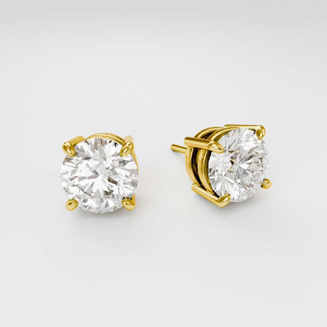 4 Prong solitaire diamond studs