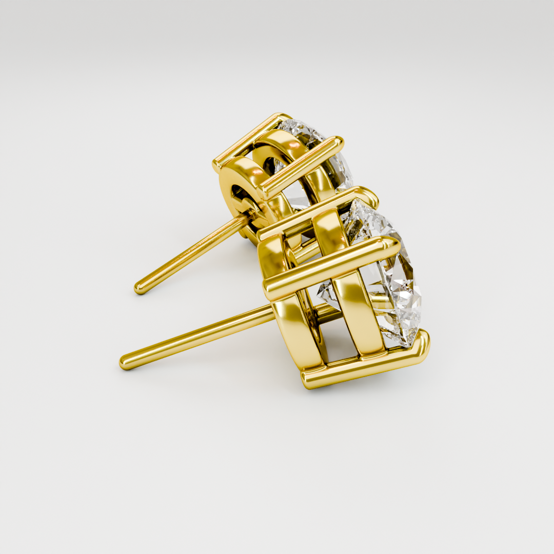 4 Prong solitaire diamond studs