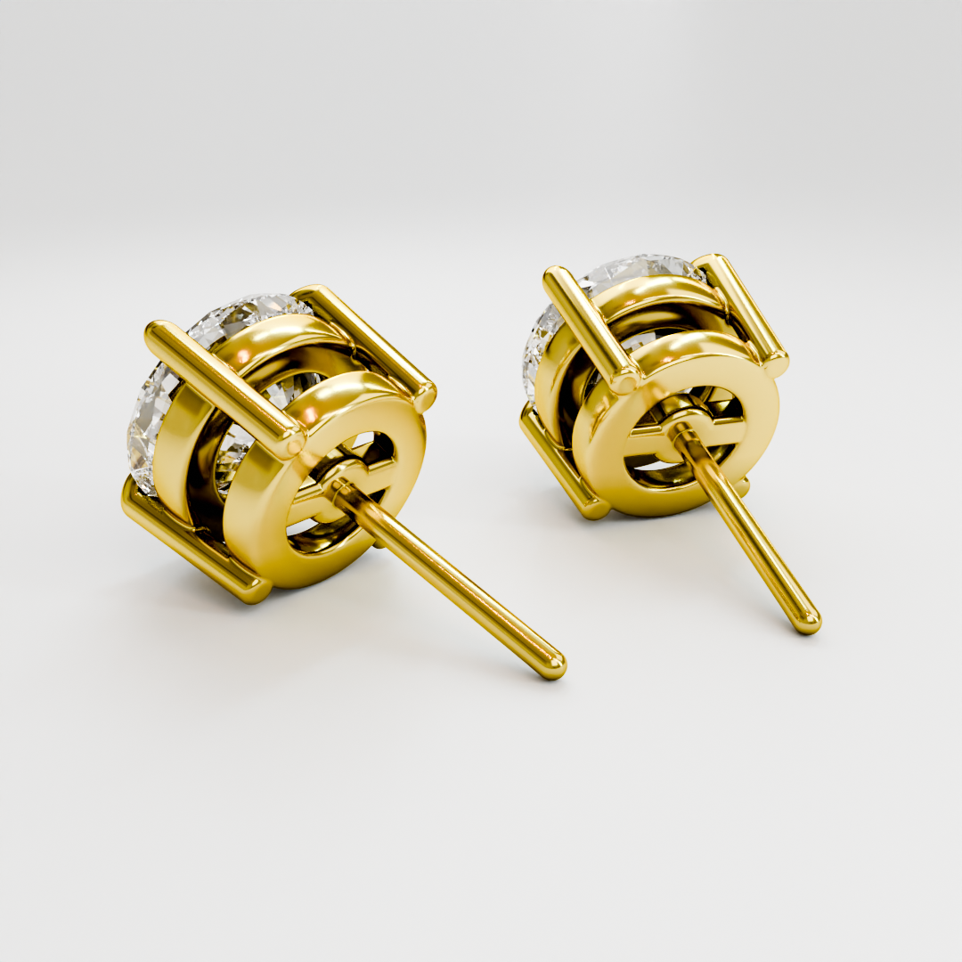 4 Prong solitaire diamond studs