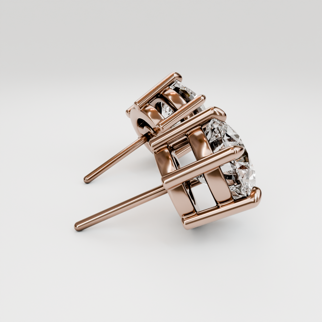 6 Prong solitaire diamond studs