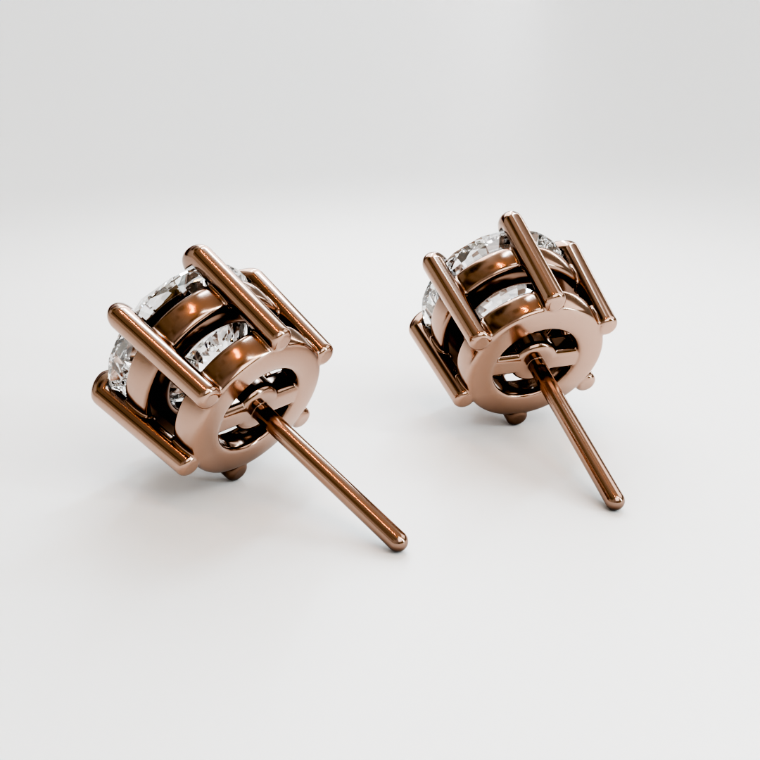 6 Prong solitaire diamond studs