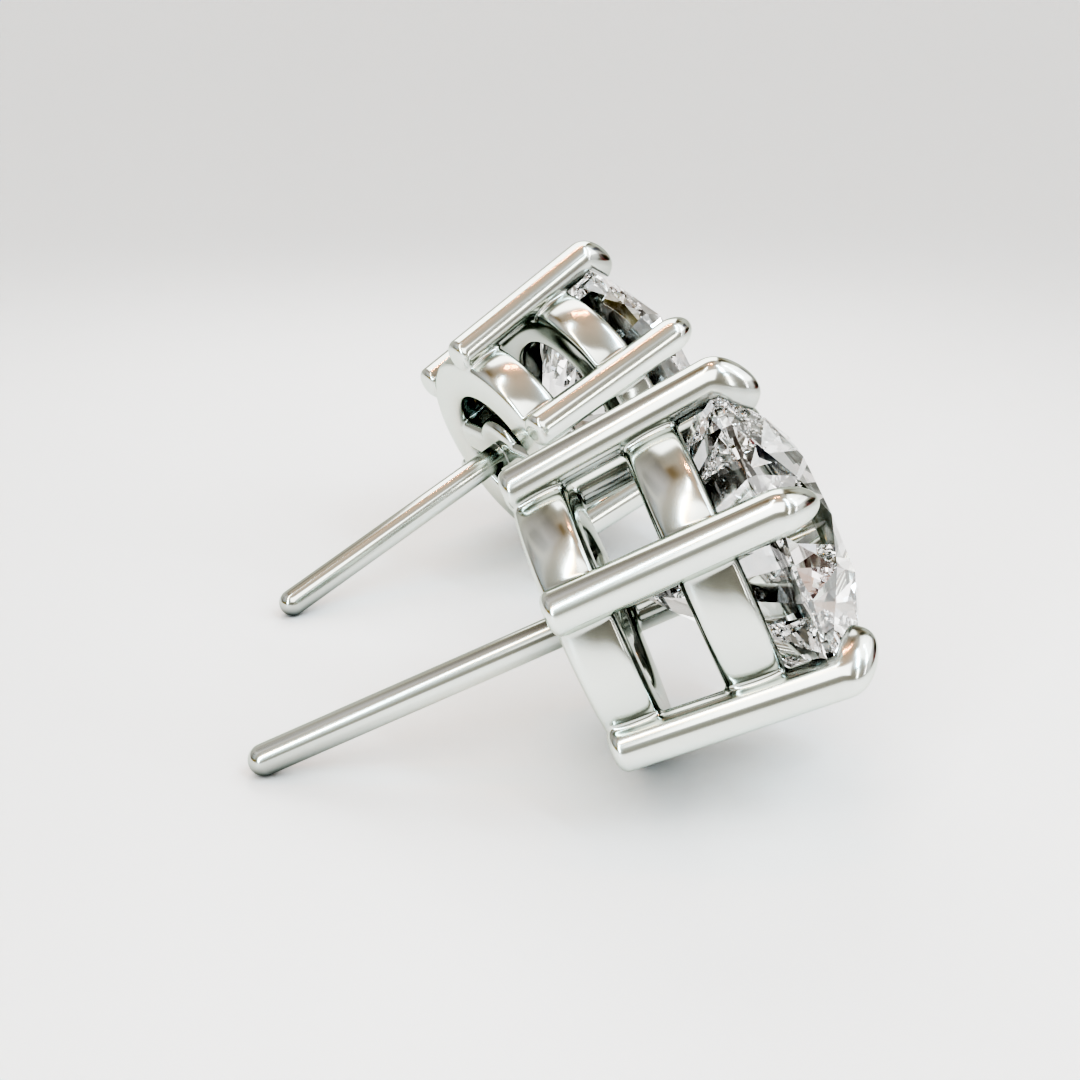 6 Prong solitaire diamond studs