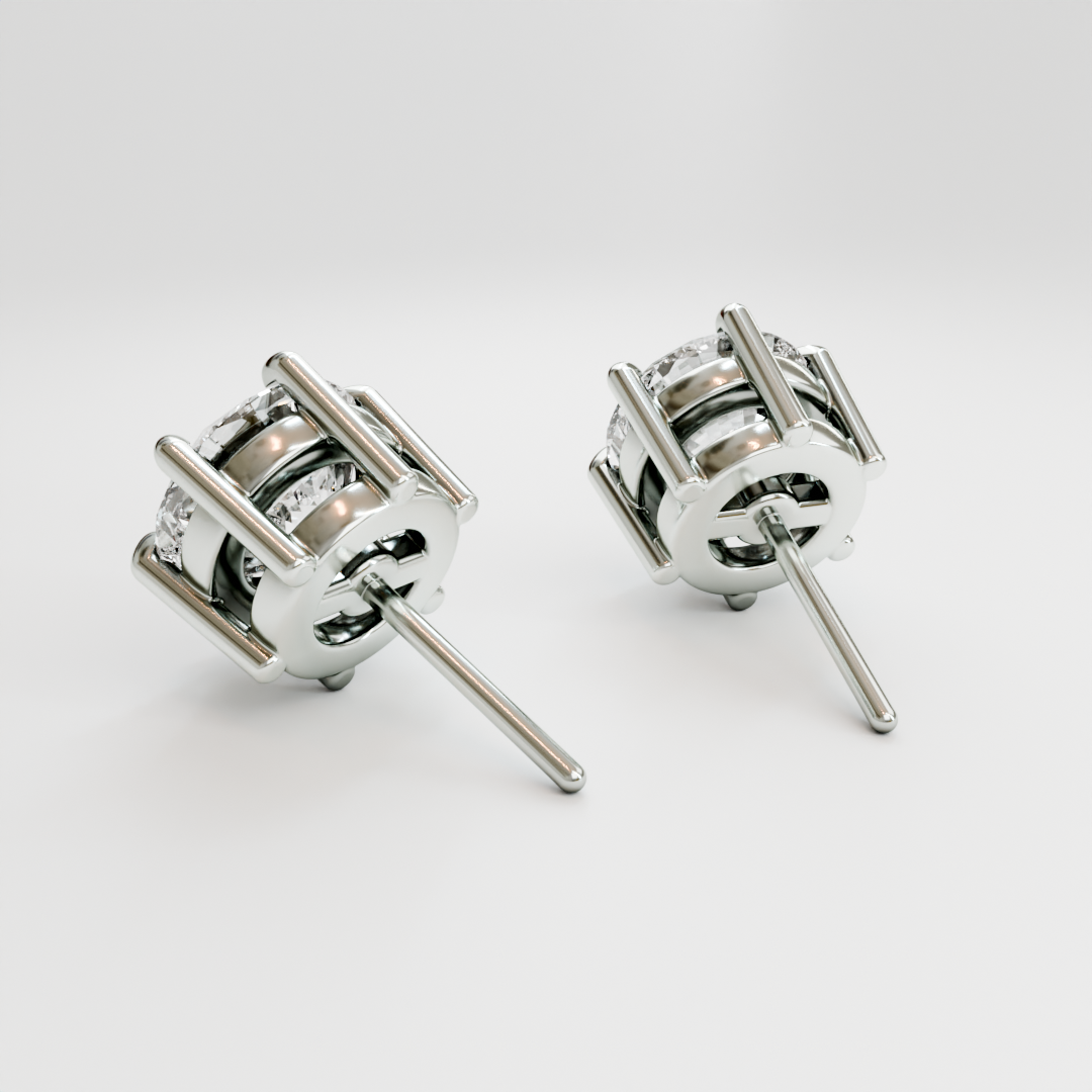 6 Prong solitaire diamond studs