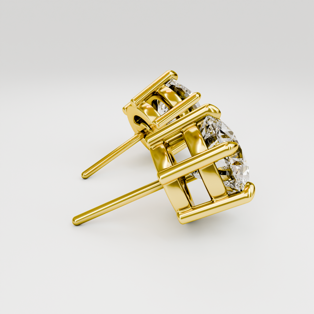 6 Prong solitaire diamond studs
