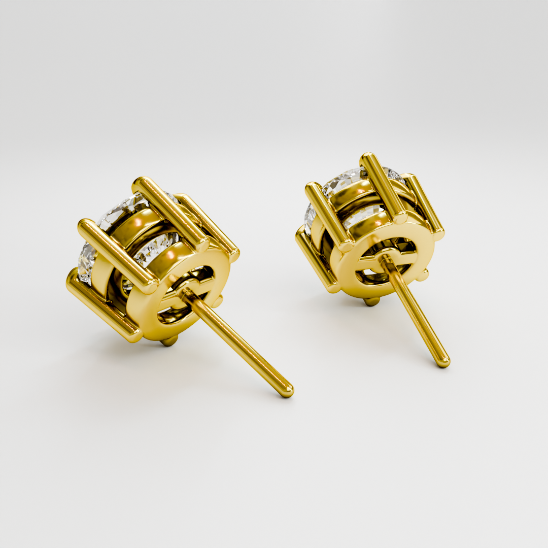 6 Prong solitaire diamond studs