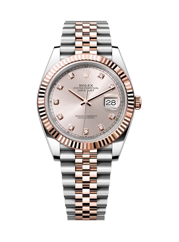 Rolex Datejust 41mm Everose Gold Sundust Diamond Dial