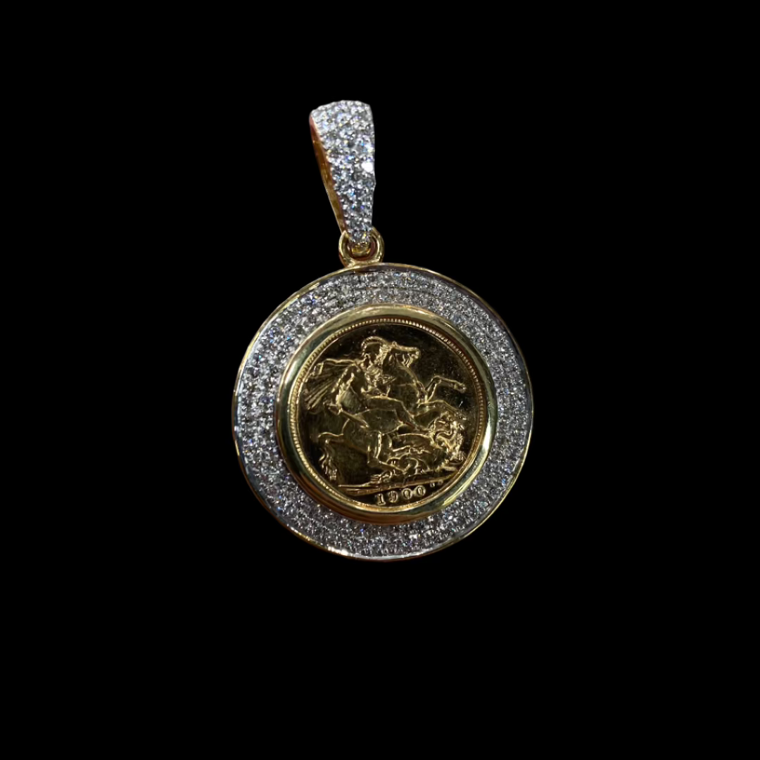 Iced out Sovereign pendant