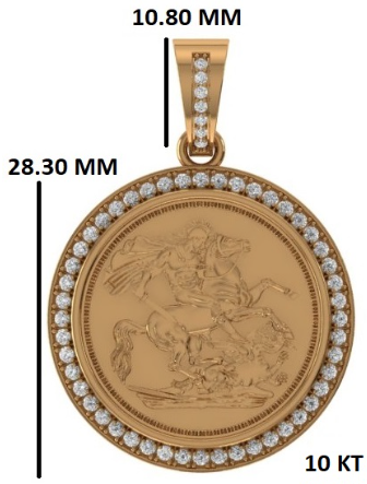 Full sovereign pendant with diamonds
