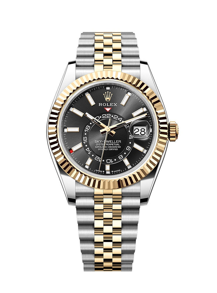 Rolex Sky-Dweller 42mm Steel and Yellow Black Dial